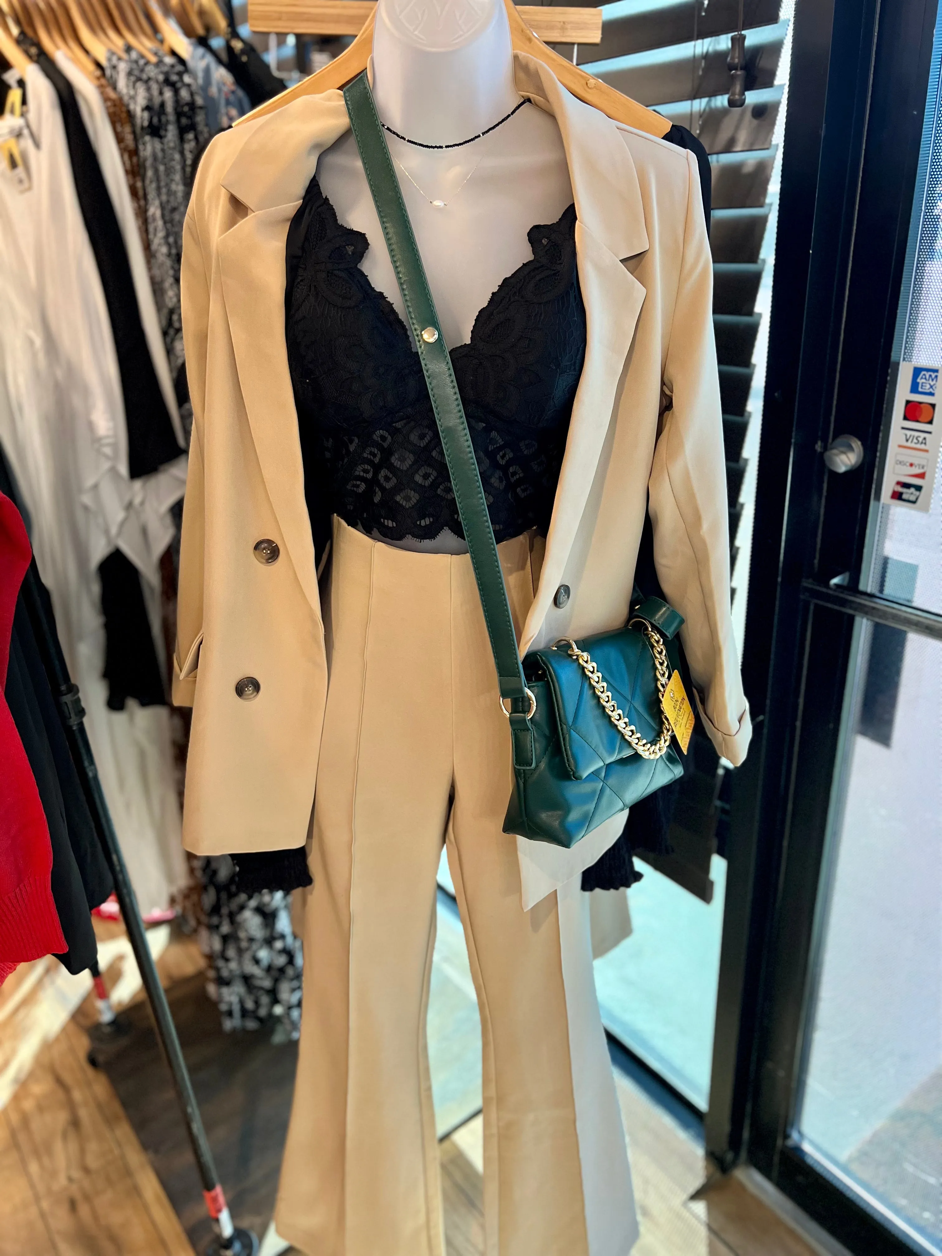 Cropped Balloon Sleeve Top