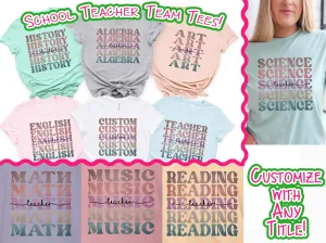 Custom Retro Mirror School Teacher Subject Tee