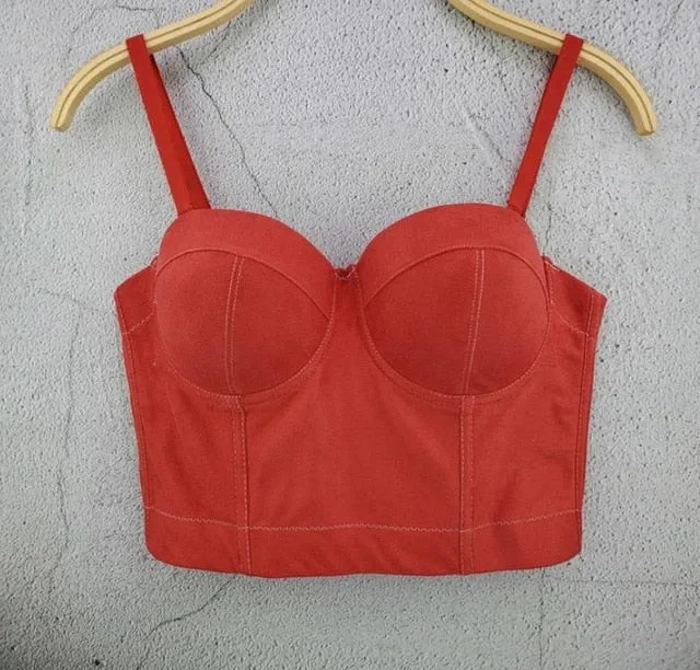 Fashion Mesh Push Up Bralet Women's Corset Bustier Bra Night Club Party long sexy Cropped Top Vest Plus Size AW514