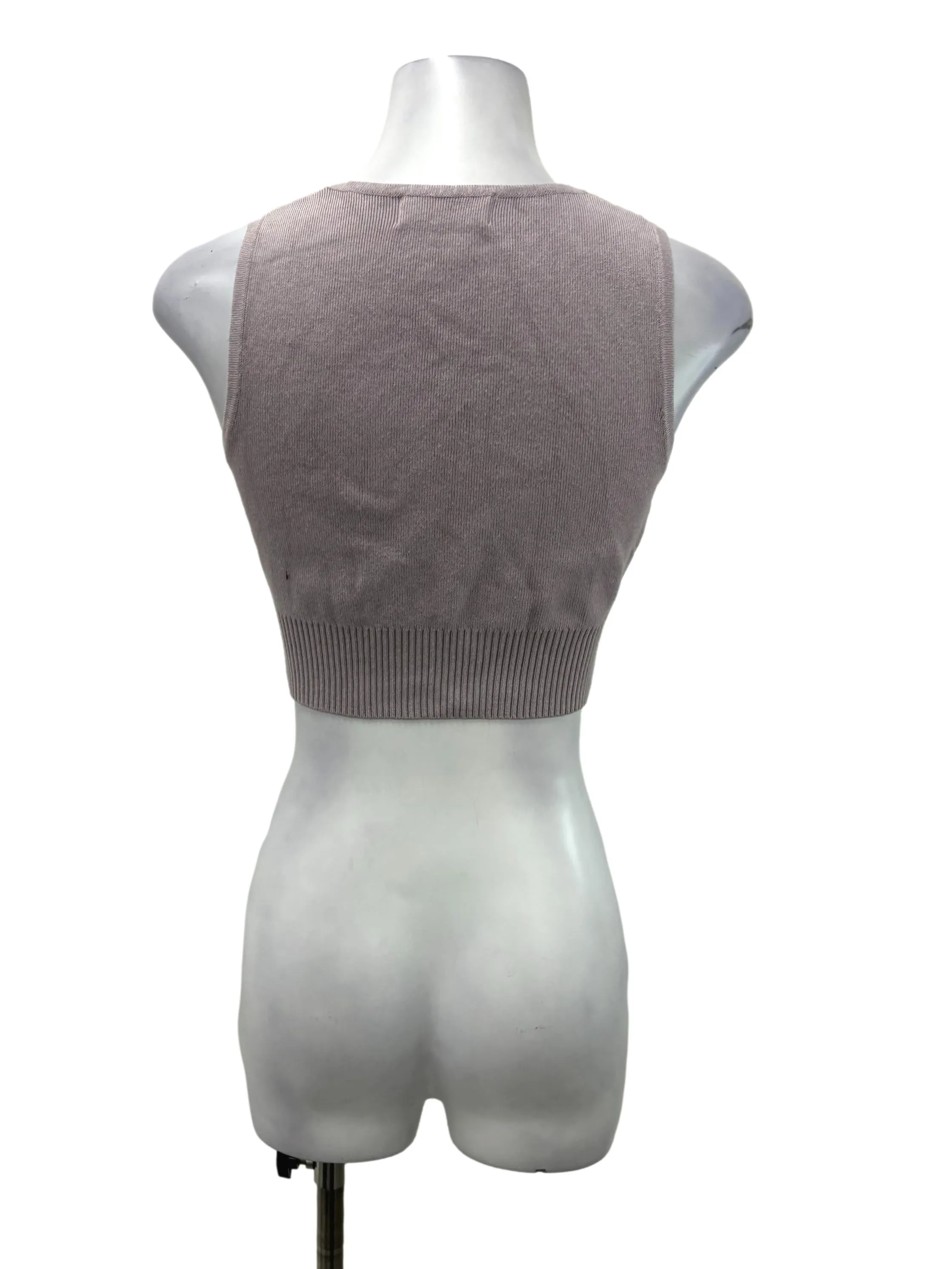 Lilac V-Neck Knit Vest Top
