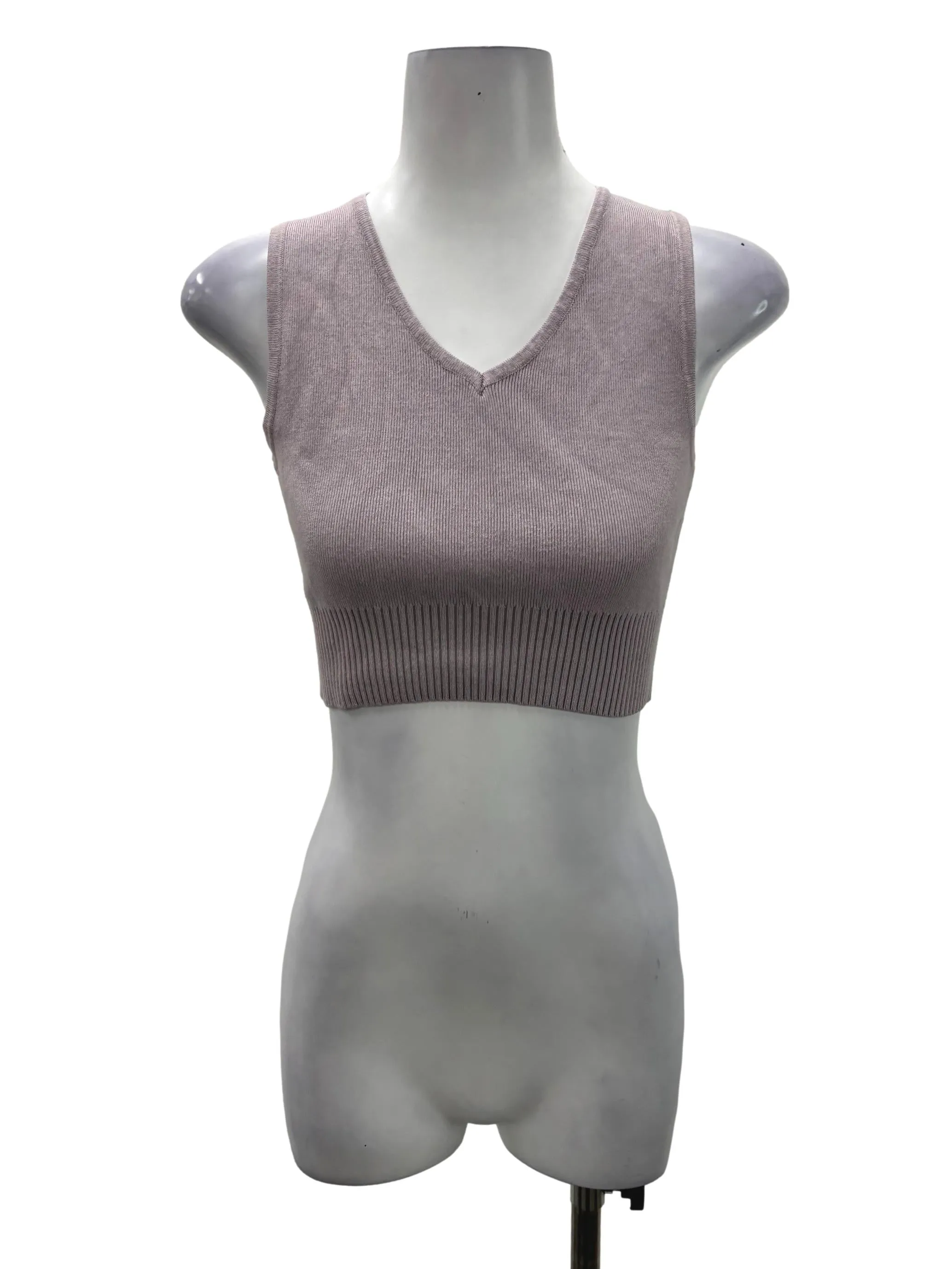 Lilac V-Neck Knit Vest Top