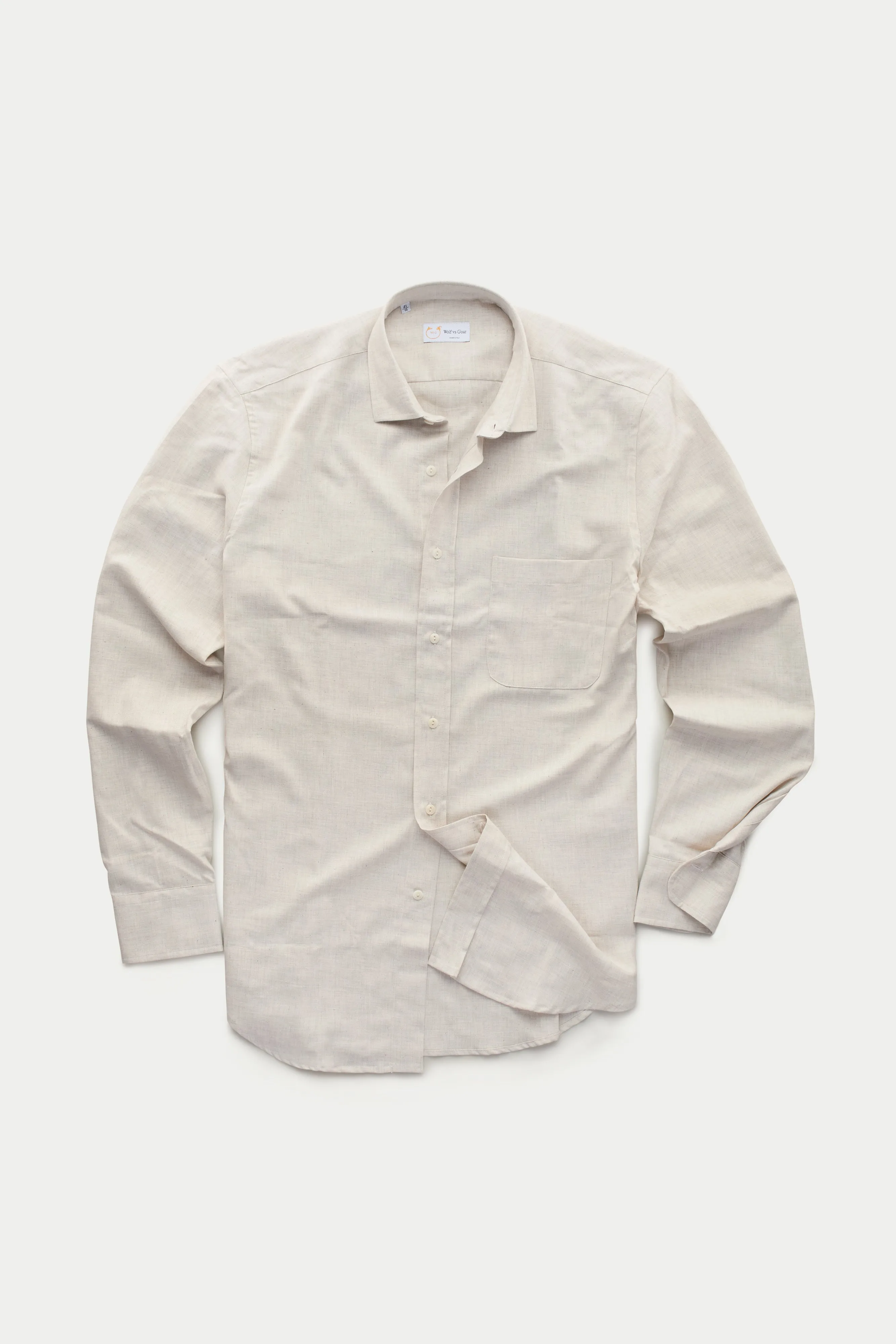 Long Sleeve Slim Before-Dinner Button Down Cotton Shirt Vintage Cotton