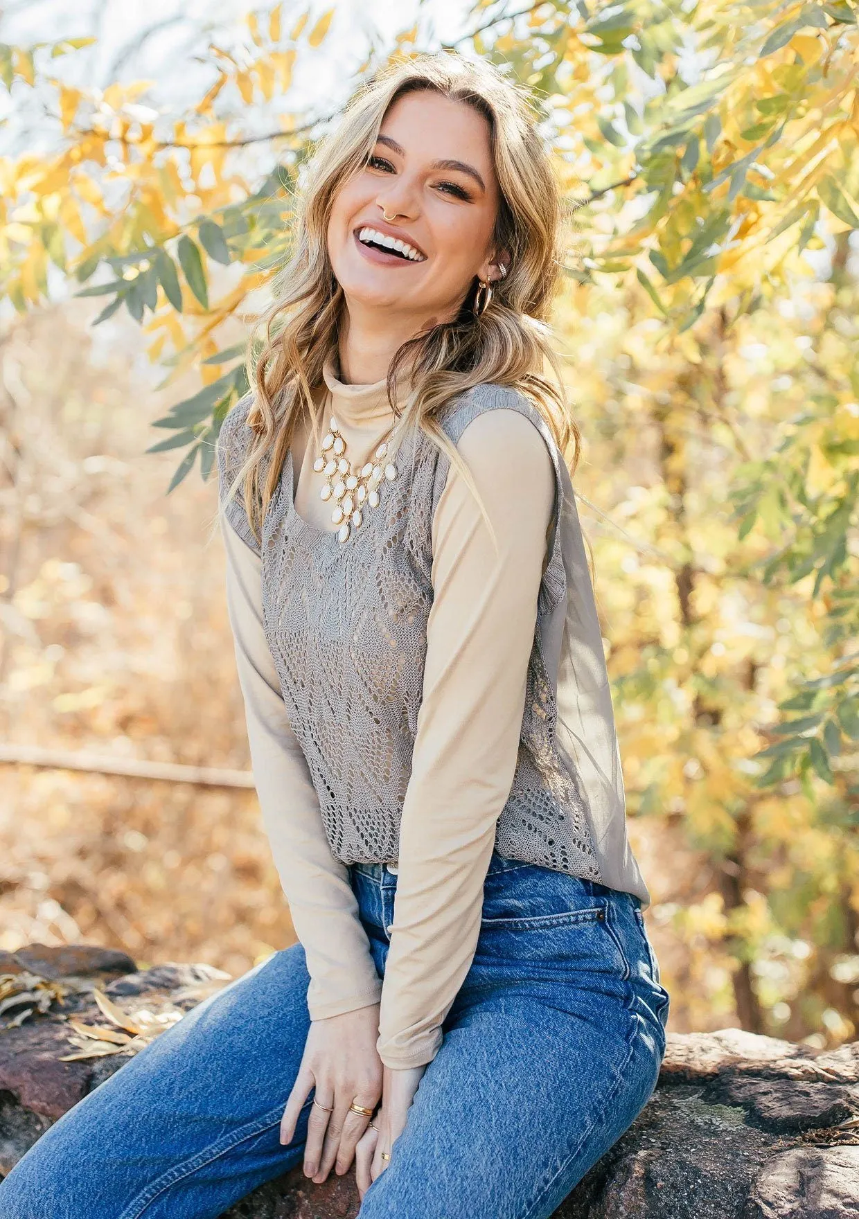 Morning Light Crochet Sweater Vest