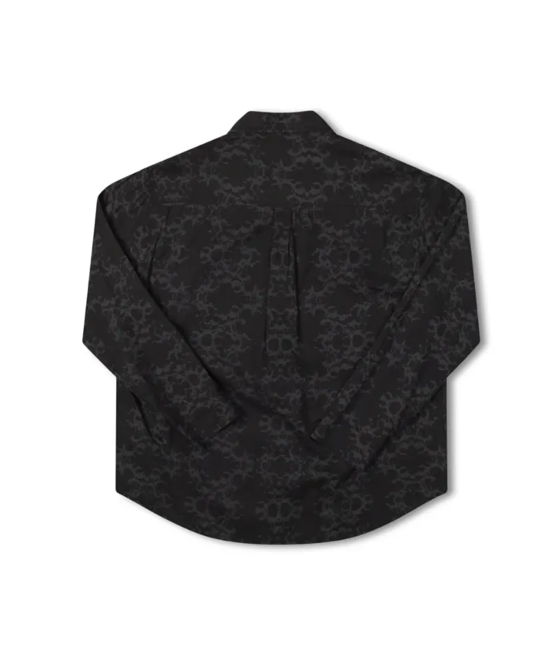 VIVIAN ORNATE LS SHIRT - BLACK/GREY